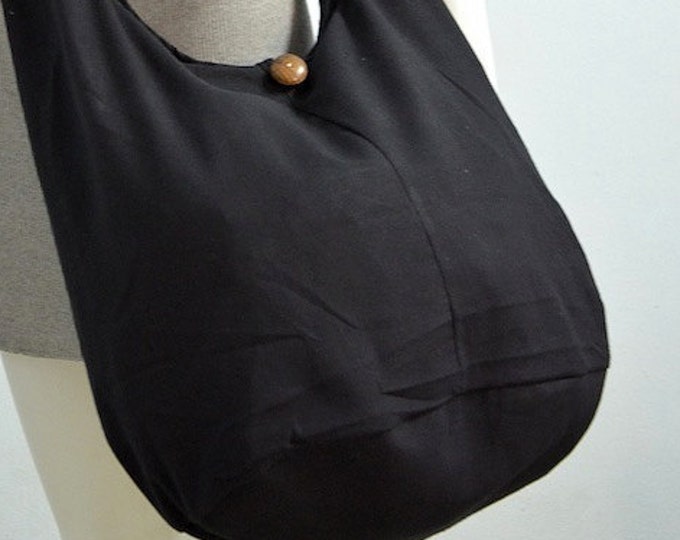 Black Cotton Messenger Bag Shoulder Bag Handbags Hippie Bag Etsy