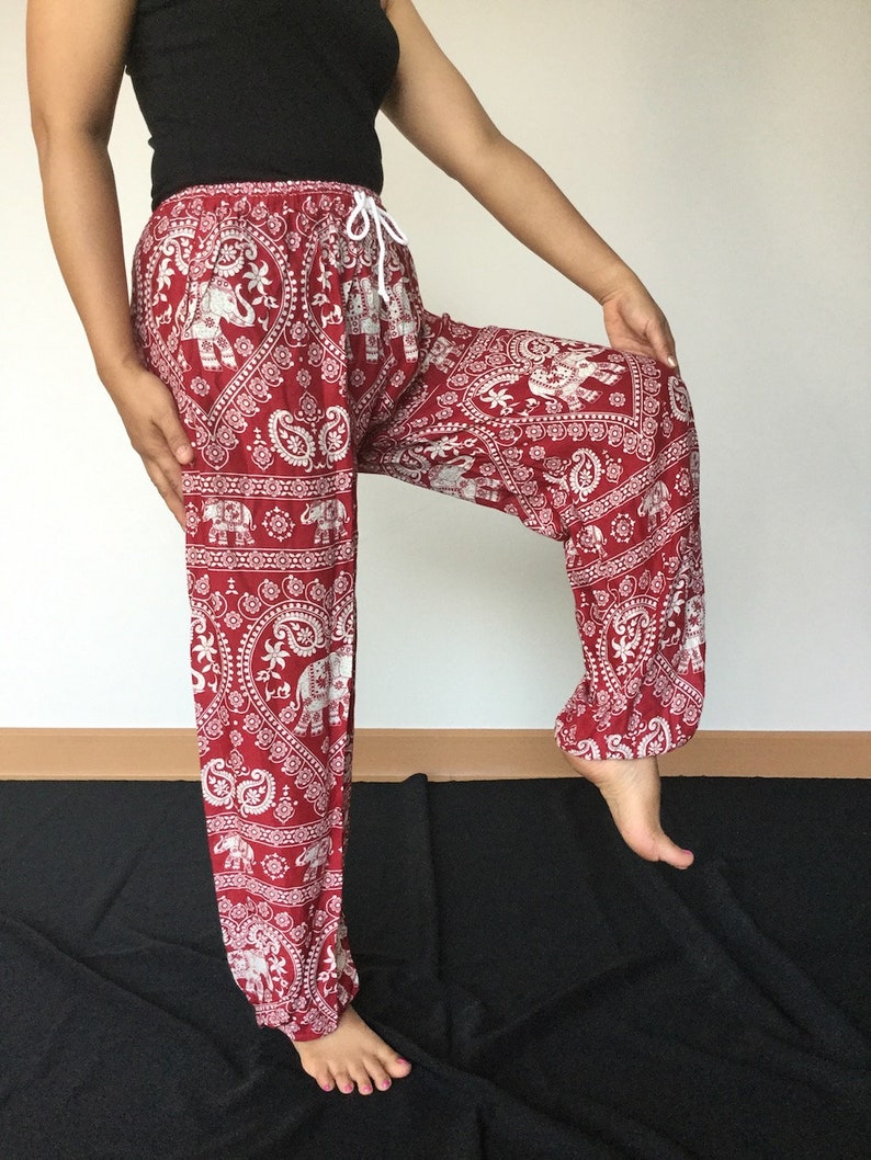 ROX673 Thai Comfiest Hippie Pants Bangkok Pants Boho Yoga Clothing Women Pants Harem Pants Ladies Pants Drawstring Pants Elephant Pants