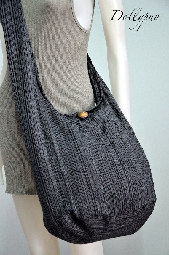 Beige 60s 70s Modern Classic Cotton Bag Hippie Bag Boho Hobo Bag Crossbody Bag Sling Bag Shoulder Bag Messenger Bag Rainbow Bag