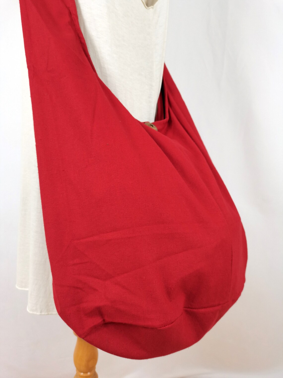 Red Cotton Messenger Bag Shoulder Bag Handbags Hippie Bag Hobo Etsy