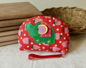 Red Elephant Coin Purse Coin Wallet Zippered Owl Pouch Mini Coin Bag Small Makeup Bag CW446