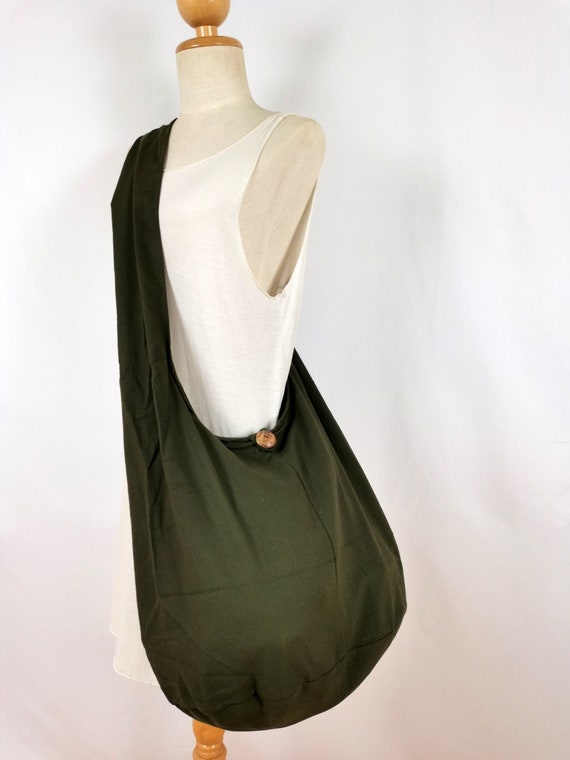 Army Green Cotton Shoulder Bag Hippie Bag Hobo Bag Sling Bag - Etsy