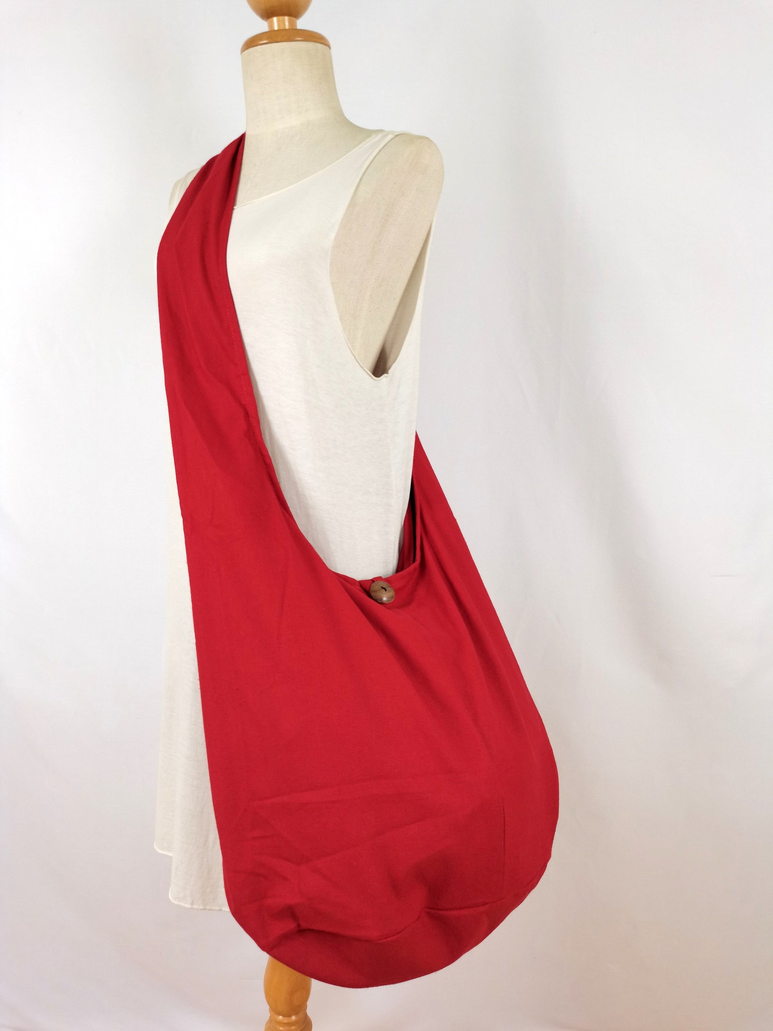 Red Cotton Messenger Bag Shoulder Bag Handbags Hippie Bag Hobo Etsy