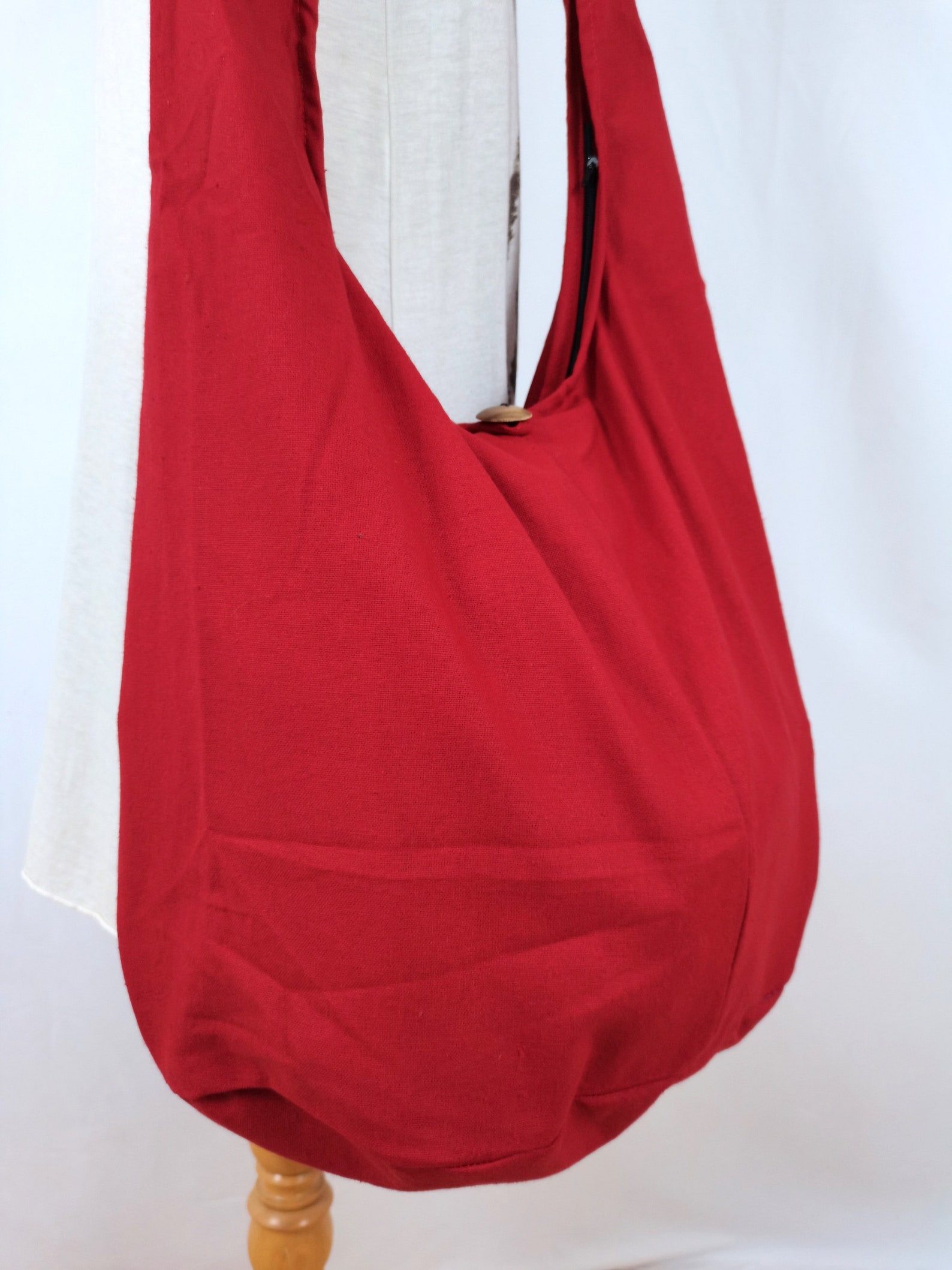 Red Cotton Messenger Bag Shoulder Bag Handbags Hippie Bag Hobo Etsy