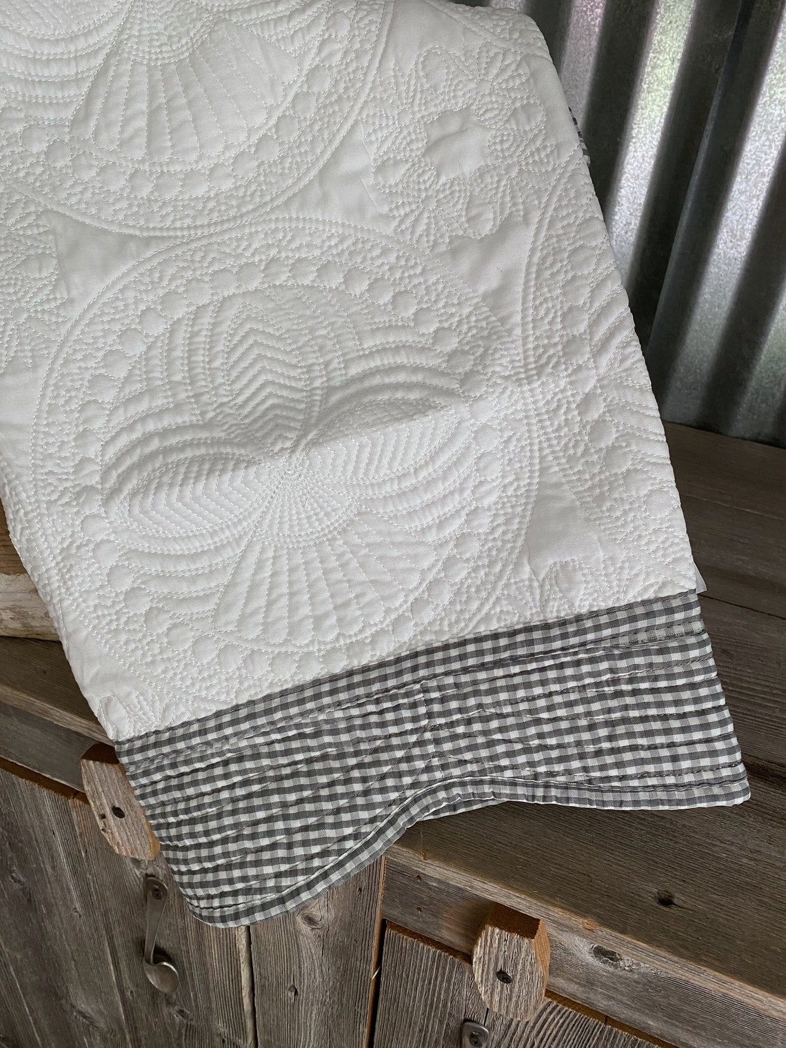 Baby Quilt/Crib Quilt/GRAY and WHITE Matelasse Style Baby Etsy