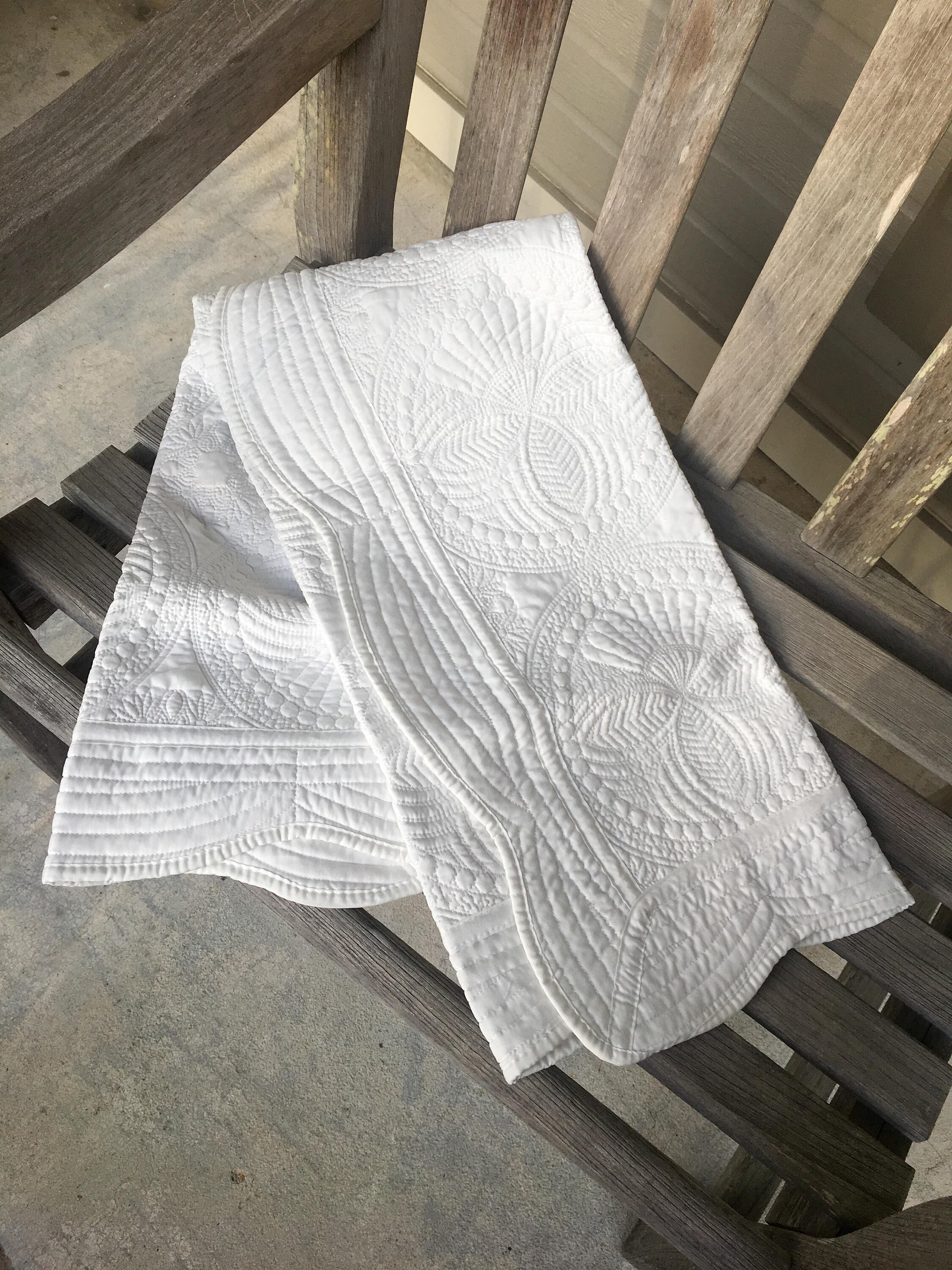 Baby Quilt/Crib Quilt/WHITE Matelasse Baby Quilt with Monogram Etsy