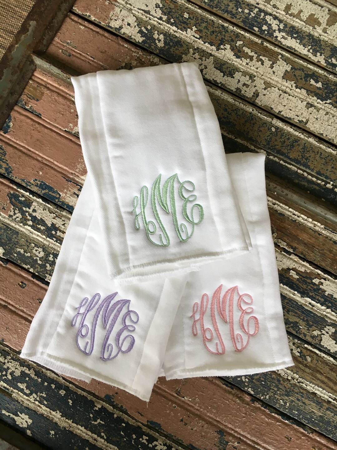 Burp Cloths/classic White Burp Cloths With Monogram Etsy New Zealand