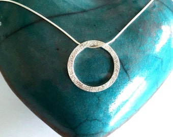 O ring silver pendant