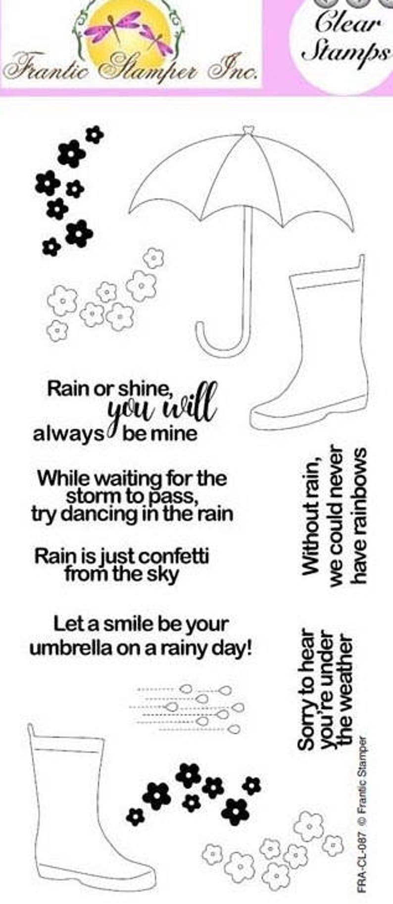 Rainy Day FRACL087 Frantic Stamper Clear Polymer Stamps