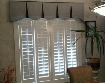 Custom EMILEE Hidden Rod Pocket Valance to fit 45"- 60" window, Window treatment made using Your fabrics, my LABOR and lining