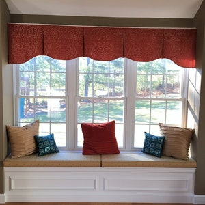 Custom Window Treatment ASHLEY Hidden Rod Pocket Valance to fit 61 80 window, Your fabrics, my LABOR and lining image 1