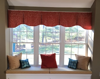 Custom Window Treatment  ASHLEY Hidden Rod Pocket Valance to fit 61"- 80" window, Your fabrics, my LABOR and lining