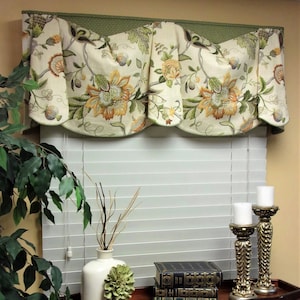 Custom Window Valance  BEV&#39;S BLOUSE Hidden Rod Pocket Valance fits 67&quot;- 86&quot; window, Made using your fabrics, my labor and lining