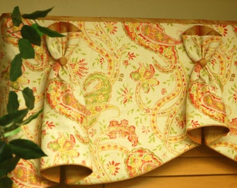 Custom Valance BUNNY NO EARS 2 Hidden Rod Pocket Valance fits 32"- 44" window, Window treatment made to order using your fabrics my lining