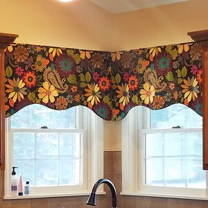 Custom Window Treatment ASHLEY Hidden Rod Pocket Valance to fit 61 80 window, Your fabrics, my LABOR and lining image 2