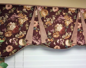 Custom Valance CASEY Hidden Rod Pocket Valance, fits 30" - 44" window, made to order using your fabrics, my LABOR and lining