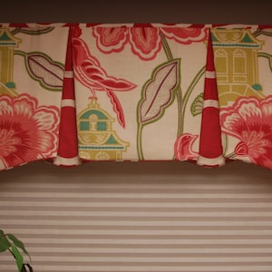 Custom 81&quot;- 108&quot; wide width  EMMA Hidden Rod Pocket Valance, your fabrics, my LABOR and lining