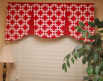 Custom Made Valance EMILEE  Hidden Rod Pocket Valance fits 30"- 44" window, You provide the fabrics, I provide the LABOR and lining