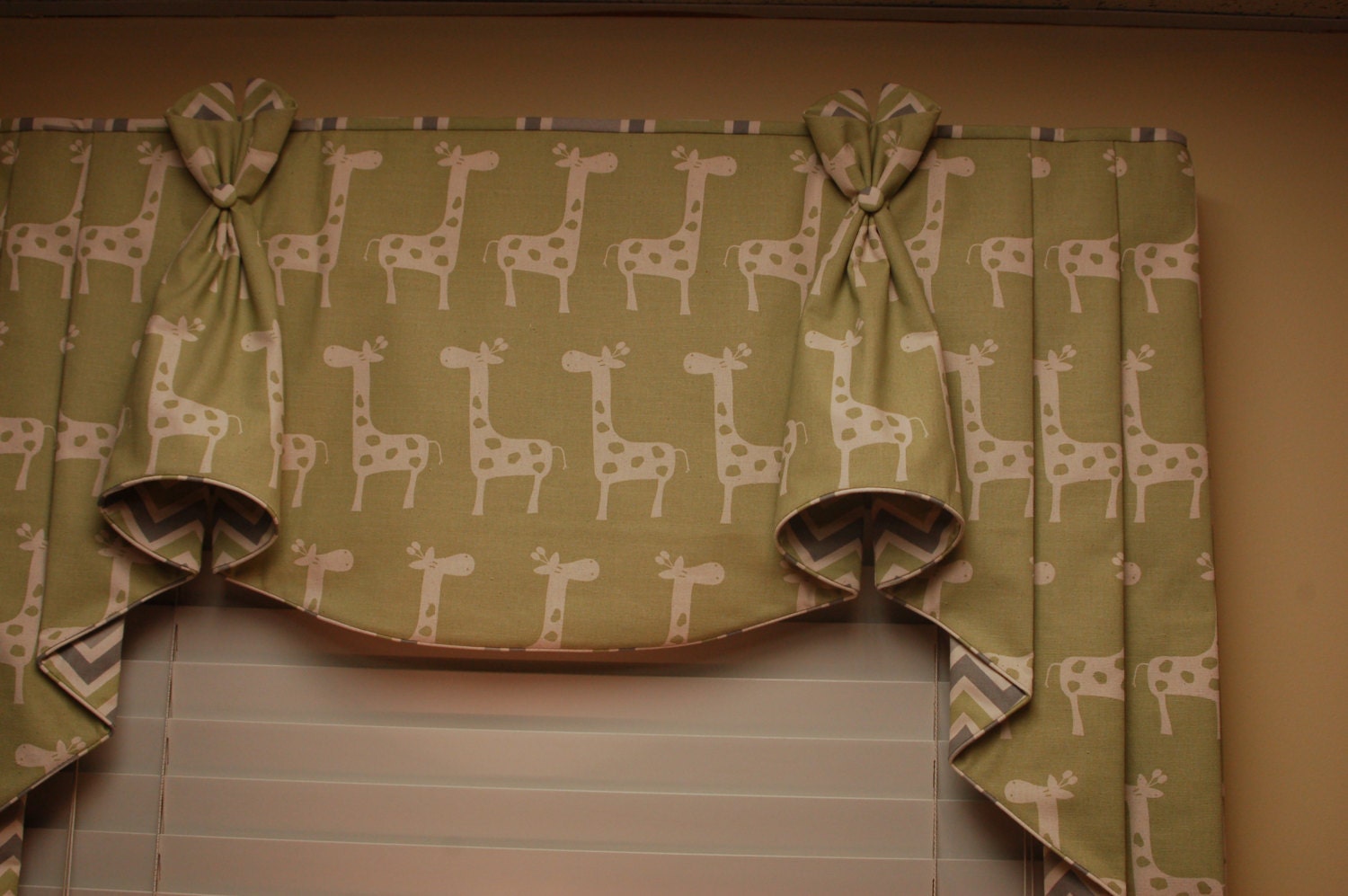 BUNNY EARS Custom Valance Hidden Rod Pocket with jabots Etsy