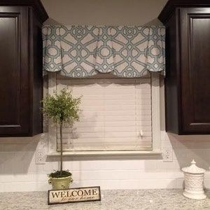 Window Valance Custom PEYTON Hidden Rod Pocket Valance fits 47"- 66" window, made to order using your fabrics, my LABOR and lining