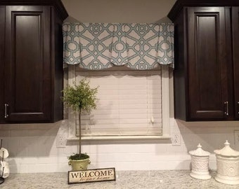 Window Valance Custom PEYTON Hidden Rod Pocket Valance fits 47"- 66" window, made to order using your fabrics, my LABOR and lining