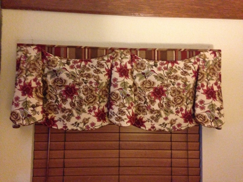 Window Valance Custom JORDAN Hidden Rod Pocket Valance fits 67 86 window, Custom made using your fabrics, my LABOR and lining 画像 5