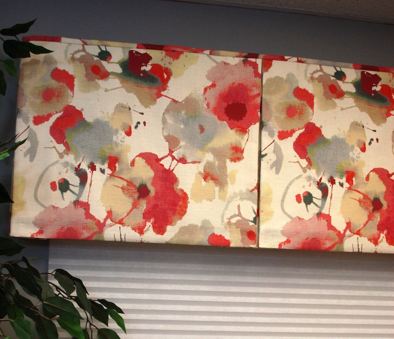 your fabrics my LABOR and lining fits 24-42 window Custom Window Treatment BOX PLEATED Hidden Rod Pocket Valance