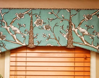 Custom Valance EMMA Hidden Rod Pocket Valance fits 30"- 44" window, tailored valance, made with your fabrics, my LABOR and lining