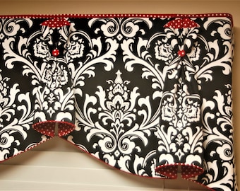 BUNNY NO EARS 2 Hidden Rod Pocket Custom Window Valance to fit 71"- 81"" window, Made with your fabrics, my labor and lining