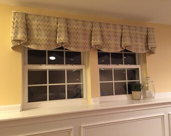 Made to Order ANNA Hidden Rod Pocket Valance fits 67"- 86" window, Made with your fabric, includes LABOR and LINING