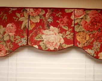 Custom Made Valance ASHLEY  Hidden Rod Pocket Valance fits 30"- 44" window, You provide the fabrics, I provide the LABOR and lining