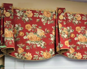 Custom Valance TOP HAT Hidden Rod Pocket Valance to fit 32"- 46" window, Constructed using your fabrics and my lining