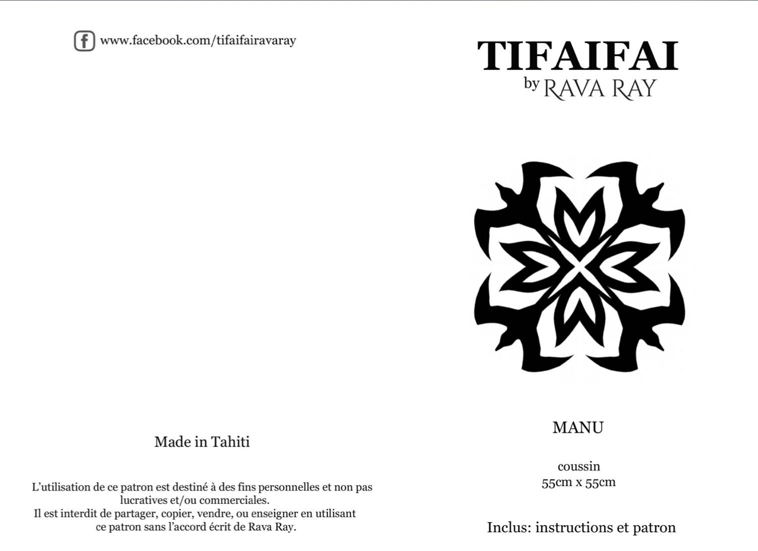 Manu Pattern TIFAIFAI MANU Pillow Pattern - Etsy