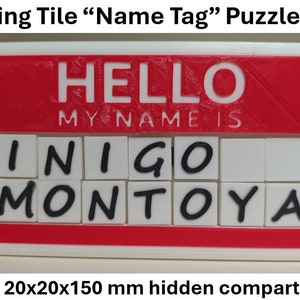 STL files for Sliding Tile "Name Tag" Puzzle Box