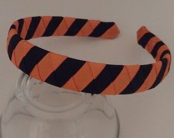 Orange and black grosgrain ribbon woven headband Oklahoma state orioles San Francisco Giants Princeton fun to wear to games