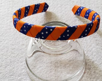 University of Florida gators orange and blue ribbon woven headband girls headband adult headband sports headband team headband ready to ship