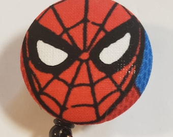 Spiderman fabric covered badge ID holder great stocking stuffer great gift  ready to ship