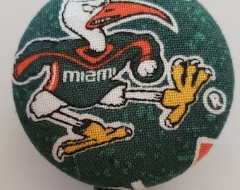 University of Miami hurricanes Ibis fabric covered retractable badge ID holder