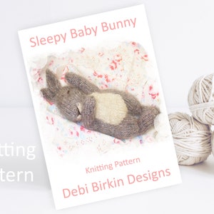 Knitting pattern for christmas bunny, Debi Birkin Patterns, PDF digital download, xmas toy patterns, cotton rabbit knitting patterns, toys