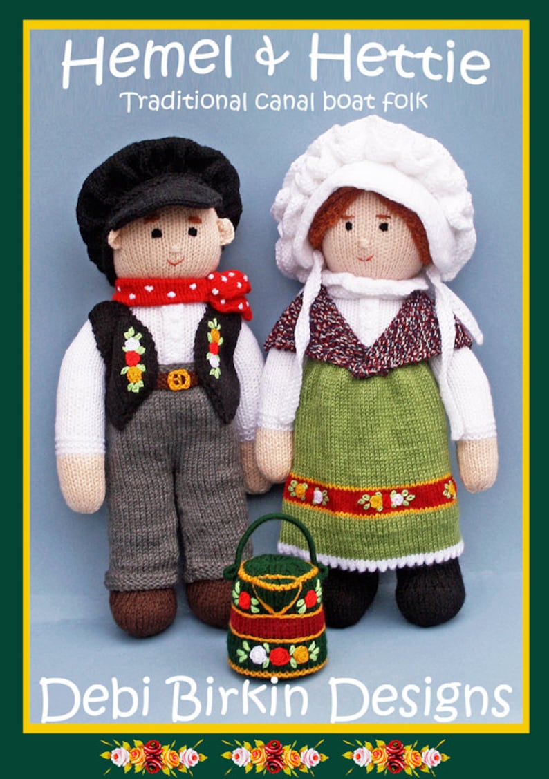 English Canal Boat Narrowboat Dolls Pdf Email Knitting Pattern - 