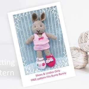 Knitting pattern for toys, Debi Birkin Patterns, PDF digital download, toy knitting pattern, cotton rabbits, bunny knitting patterns clothes image 2