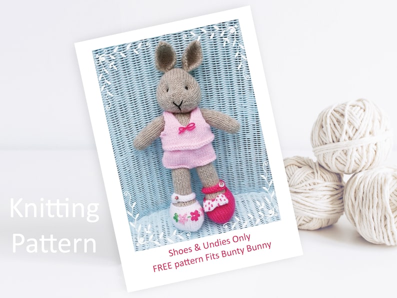 Knitting pattern for toys, Debi Birkin Patterns, PDF digital download, toy knitting pattern, cotton rabbits, bunny knitting patterns clothes image 2