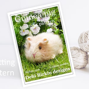 Knitting pattern for guinea pig, Debi Birkin Patterns, PDF digital download, toy knitting pattern, cotton rabbits, animal knitting patterns