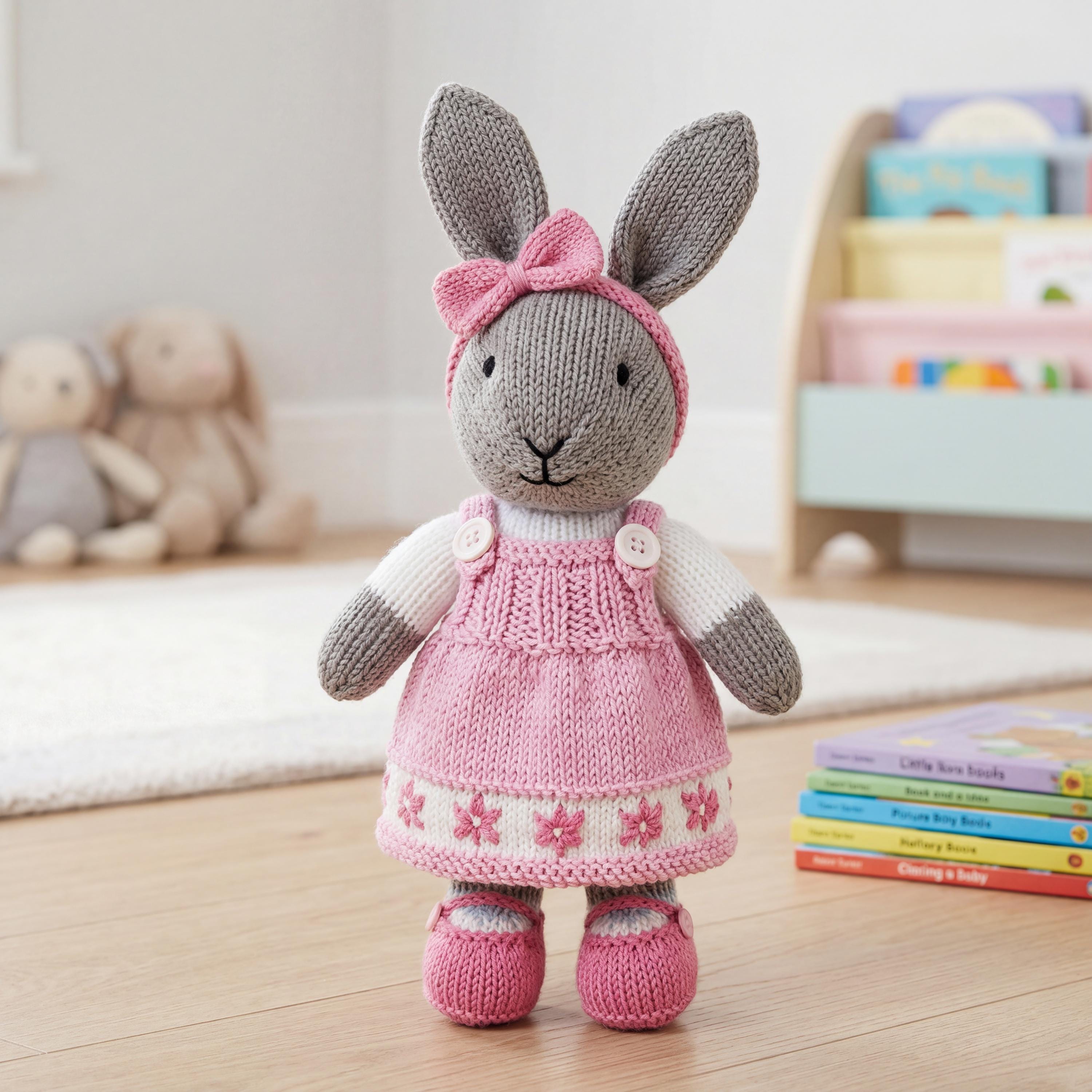 little cotton rabbits dresses Hileelang Little Girls Long Sleeved Dresses Christmas Winter Cotton Casual Cute Navy Rabbit Cartoon Pattern Dress 8Years, Girl's