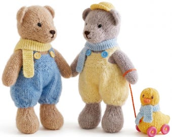 Breipatroon voor beer, Debi Birkin-patronen, digitale download pdf, speelgoedbreipatroon, katoenkonijnen, eland, schattige teddybeer