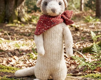 Knitting pattern for ferret, Debi Birkin Patterns, PDF digital download, toy knitting pattern, cotton rabbits, bunny knitting meerkat
