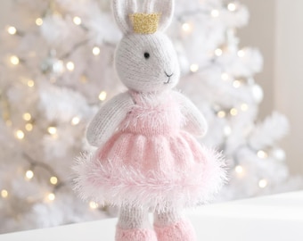 Bunny Fairy-prinses breipatroon, Debi Birkin-patronen, pdf digitale download kikkersprookje, Kerstmis, katoenkonijnen alpacagaren