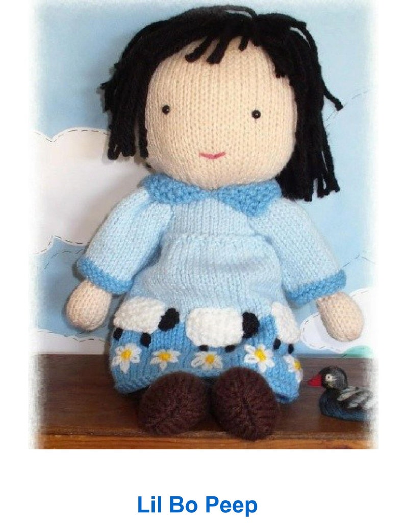 Knitting pattern for dolls clothes , Debi Birkin Patterns, PDF digital download, toy knitting pattern, bo peep doll knitting pattern image 2