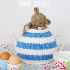 Knitting pattern for mouse tea cozy cosy, cosies, alice wonderland, Debi Birkin Patterns, PDF digital download, cornish, cornwall, dormouse image 2