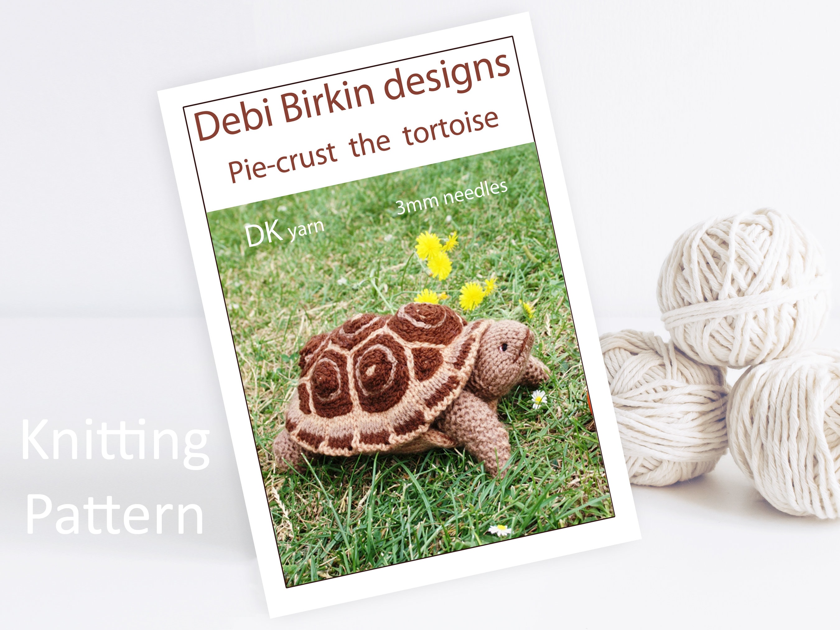 Knitting Pattern for Turtle, Debi Birkin Patterns, PDF Digital